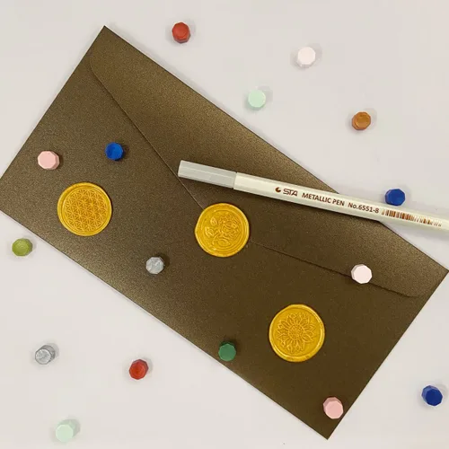 Miniatura 5 de 200 unidades de cuentas de cera de sello doradas a granel para sellos de cera de invitaciones de boda, envolver regalos de Navidad, tarjeta, sobre