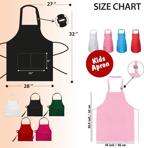 Miniatura 5 de Delantal personalizado para niños para cocinar, delantal para niños pequeños para niñas y niños, delantales de chef para mujeres, regalo de Navidad