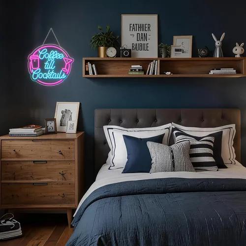 Miniatura 2 de Letreros de neón de café hasta cóctel para decoración de pared, luz de neón LED regulable, letreros de luz de café para iluminación de hogar, regalo