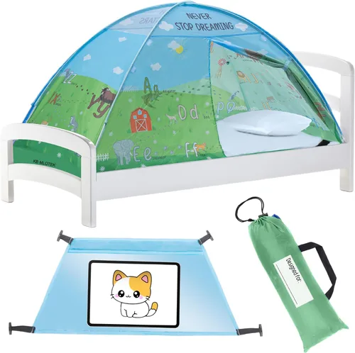 Tienda de campaña de cama individual con diseño de animales para niños - Tiendas de ensueño mágicas para niños, toldo emergente para cama de niña,