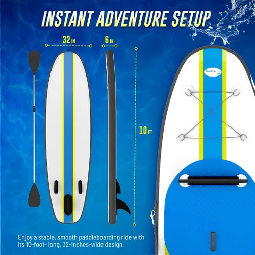 Miniatura 5 de Blue Water Toys Kit de tabla de remo inflable Crossover de pie o kayak: bomba, mochila, correa de bobina, paletas, asiento desmontable, límite