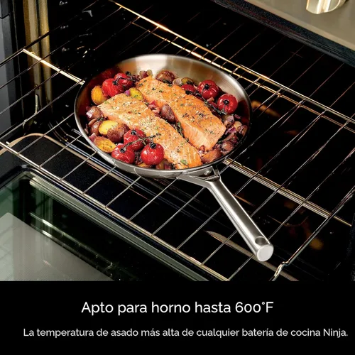 Miniatura 5 de Juego de ollas y sartenes de acero inoxidable Ninja EverClad de 7 piezas, juego de utensilios de cocina, compatible con todas las estufas e