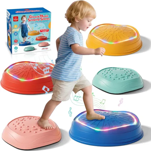 Miniatura 8 de Lehoo Castle Stepping Stones for Kids, Non-Slip Toddler Stepping Stones, Indoor & Outdoor Sensory Toys for Toddlers 1-3, Balance Board Obstacle