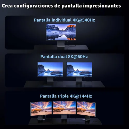 Miniatura 5 de IVANKY Certificado Intel Cable Thunderbolt 5 de 3.3 pies, hasta 120 Gbps y 240 W, cable Thunderbolt trenzado premium de 80 Gbps, compatible