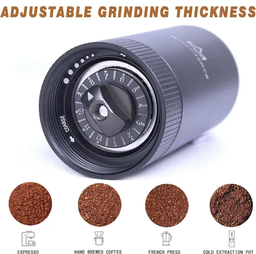 Miniatura 2 de Molinillo manual de grano de café interno ajustable ajuste doble posicionamiento de rodamientos, molinillos de café de rebabas de mano para uso