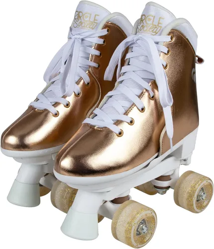 Circle Society Adjustable Kids Roller Skates, Sizes 12-3 & 3-7 US, Indoor & Outdoor Roller Skates, Comfortable Lace-Up Design for Beginners, Fun
