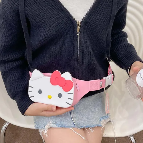 Miniatura 5 de Riñonera pequeña Kawaii para niños y adolescentes, Rojo