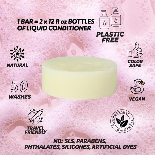 Miniatura 4 de Barra de acondicionador de cabello sólido de menta marroquí Acondicionador natural con embalaje sin plástico Bolsa compostable sin residuos