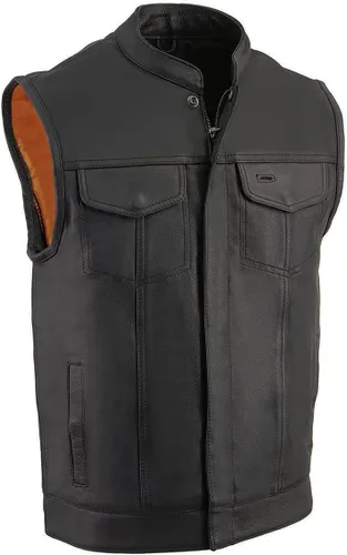 Miniatura 15 de Milwaukee Leather Men's Club Style Motorcycle Vest -Premium Leather, Dual Closure, CCW Pockets, Patch-Ready Back