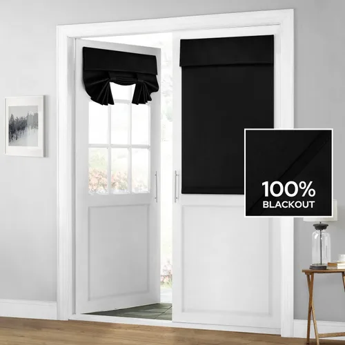 Miniatura 61 de HOMEIDEAS Cortinas 100% Opacas para Luces Laterales de Puerta Principal, Cubierta de Ventana de Puerta de Aula, Persianas de Privacidad