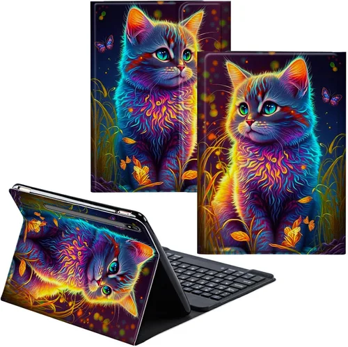 Miniatura 12 de Funda para Samsung Galaxy Tab S6 Lite 2022/2020 Teclado inalámbrico desmontable y cubierta de soporte de piel sintética Funda protectora