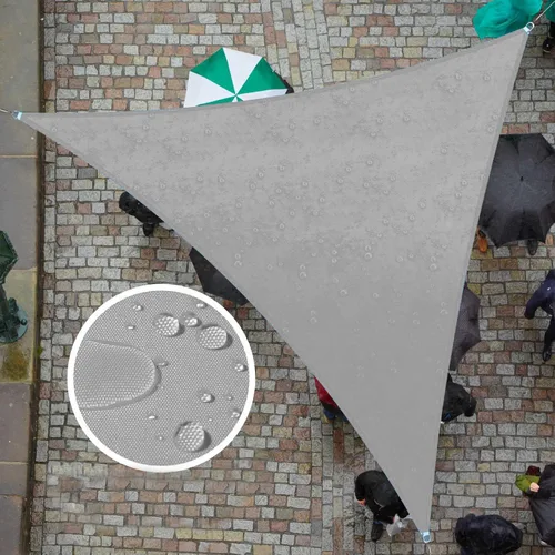 ColourTree Toldo Vela Triangular de Sombra Solar de 16' x 23' x 28' Tamaño Personalizado Gris TADT12 Impermeable UPF50 Toldo Marquesina Refugio, 95%