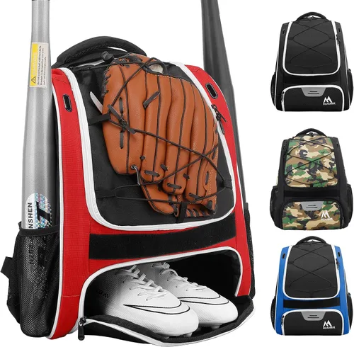 Miniatura 11 de Hsmihair Bolsa de béisbol - Mochila de béisbol para béisbol, compartimento principal grande, softball y equipo para jóvenes y adultos