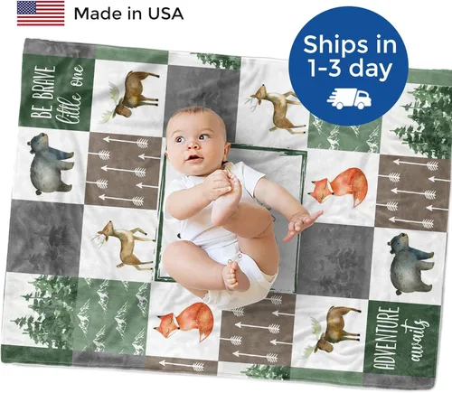 Miniatura 3 de MDPrints - Mantas de bebé personalizadas para niños, manta de bebé personalizada con nombre, regalo de guardería para recién nacidos, forro polar