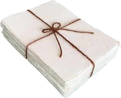 Miniatura 10 de Papel de algodón de 10.58 oz/m², suave, texturizado, hecho a mano, para invitaciones, obras de arte, papelería y manualidades (paquete de 25)