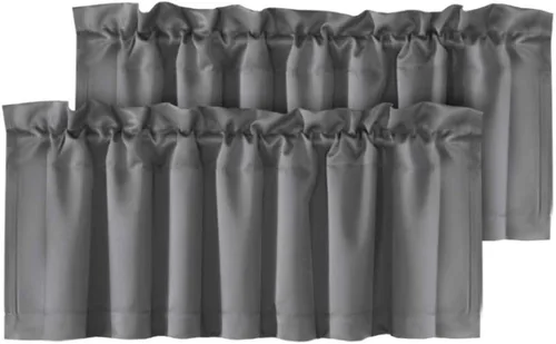 Miniatura 30 de H.VERSAILTEX - Cenefa térmica para ventana con dobladillo para barra, para oscurecer las habitaciones; ideales para la cocina, 52” x 18” Gris paloma