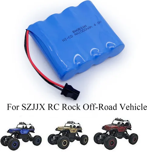 Miniatura 6 de Paquete de batería recargable NiCd de 4.8V 1000mAh para C182 C185 C181 escala 1/18 Camión RC Cuatro ruedas Race Off Road Car Rock Crawler Vehículo