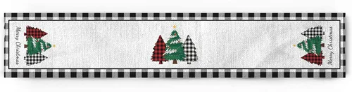 Miniatura 6 de Daleng Camino de mesa de árbol de búfalo de Navidad de 13 x 36 pulgadas, bufandas antideslizantes para decoraciones, fiestas, cenas y reuniones, 1