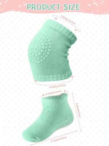 Miniatura 2 de Juego de 10 pares de rodilleras antideslizantes para bebés y calcetines antideslizantes para bebés, unisex para niños pequeños, calcetines