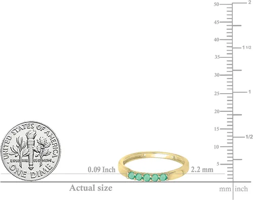 Miniatura 92 de Dazzlingrock Collection Anillo de boda redondo de 5 piedras preciosas o diamantes para mujer en oro macizo de 10 K/14 K/18 K