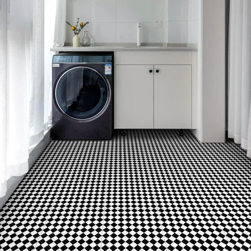 Miniatura 8 de Elffloor Azulejos de despegar y pegar: 10 piezas 11.8 * 11.8 pulgadas, autoadhesivos, impermeables, de vinilo para el suelo, adhesivo de baldosas