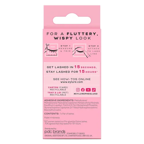 Miniatura 7 de Pestañas postizas Eylure con pegamento incluido, Wispy Light No. 117 Wispy No.117
