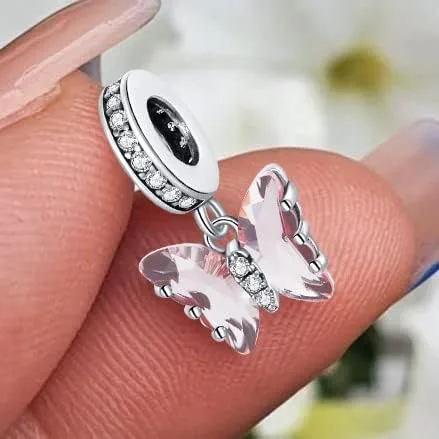 Miniatura 4 de MUNDELL Auténtica plata de ley 925 con colgante de sol, mariposa, corazón, luna, loto y circonita cúbica brillante para pulsera o brazalete original