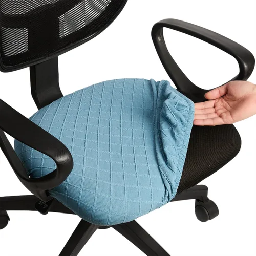 Miniatura 33 de Melaluxe Funda para silla de oficina de jacquard elástico, extraíble y lavable, funda de asiento giratoria para silla de escritorio, color negro