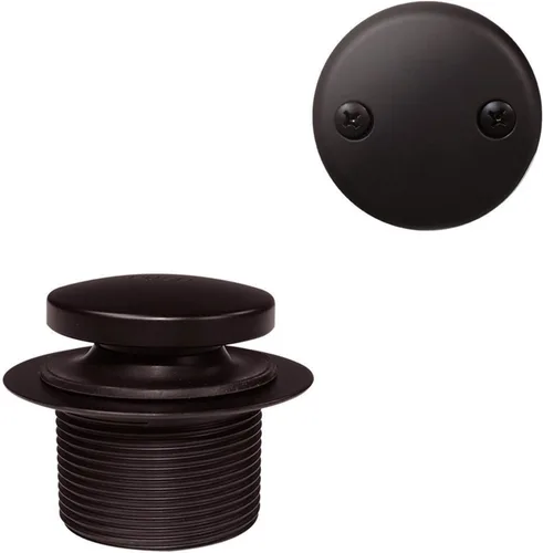 Miniatura 16 de Set de tapón de drenaje Westbrass con sistema de presión con el pie para bañera, con dos agujeros en placa frontal de desagüe, de metal pulido, Mate