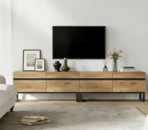 Miniatura 16 de WAMPAT Moderno soporte de TV para televisores de hasta 50 pulgadas, consola de TV con centro de entretenimiento con gabinete de almacenamiento