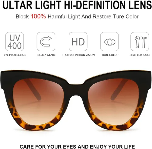 Miniatura 7 de Dollger Gafas de sol retro de ojo de gato para mujer y hombre, estilo vintage, cuadrado, tortuga, concha, moda