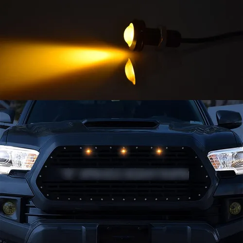 Miniatura 7 de Boigoo Kit de Luces Marcadoras Universales de 12V para Parrilla Delantera con Lente de Proyector, Montaje con Pernos, Compatible con Parrilla