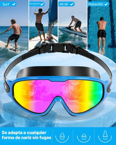 Miniatura 7 de Aegend - Nuevas gafas de natación de visión amplia para adultos, con protección antiniebla/UV, sin fugas, con tapones para los oídos para hombres