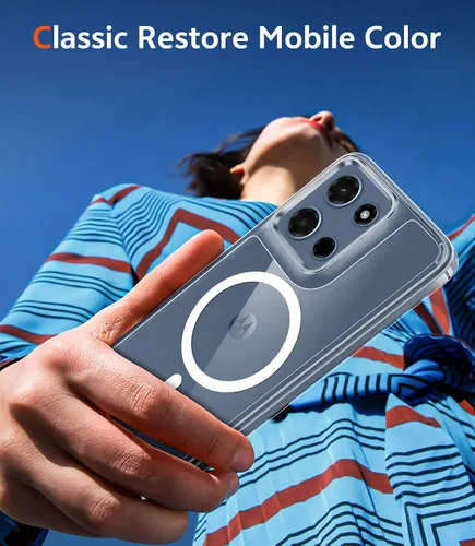 Miniatura 1513 de FNTCASE Funda para iPhone 13 Pro-Max: Fundas magnéticas transparentes compatibles con Magsafe Slim anti amarillamiento protección contra caídas