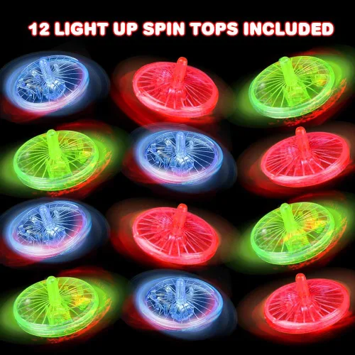 Miniatura 2 de ArtCreativity Juguetes giratorios iluminados, juego de 12, juguetes giratorios intermitentes con efectos LED, recuerdos de fiesta de cumpleaños