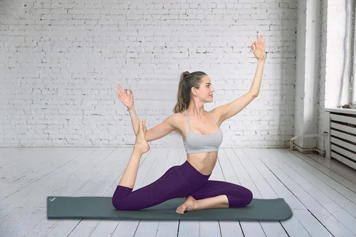 Miniatura 5 de Fengbay Pantalones de yoga de cintura alta, pantalones de yoga con bolsillo, control de abdomen, entrenamiento, correr, leggings de yoga elásticos