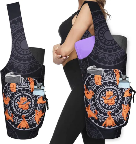 Miniatura 16 de Bolsa para Esterilla de Yoga - Bolsa Transportadora Tipo Tote Larga de Gran Apertura para Esterilla de Yoga con Bolsillo Impermeable con Cremallera