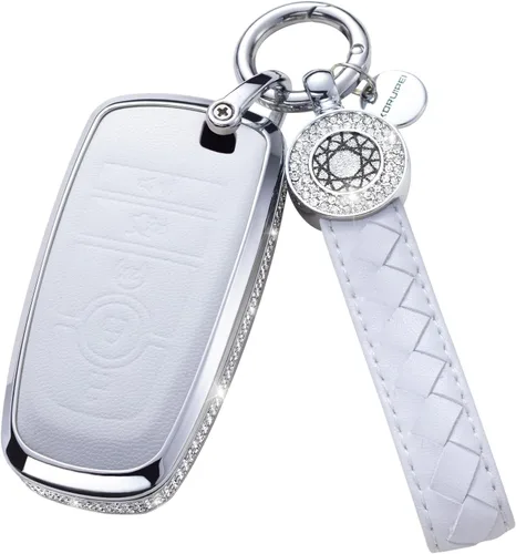 Miniatura 13 de Funda para Llave Ford con Llavero, Protector de Estuche de Llave de Cuero con Cristal Compatible con Ford Fusion F150 F250 F350 F450 F550 Edge