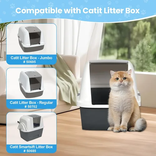 Miniatura 2 de Paquete de 10 filtros de repuesto para cajas de arena Catit Jumbo/Regular/Catit Smartsift, almohadillas purificadoras de aire de doble acción