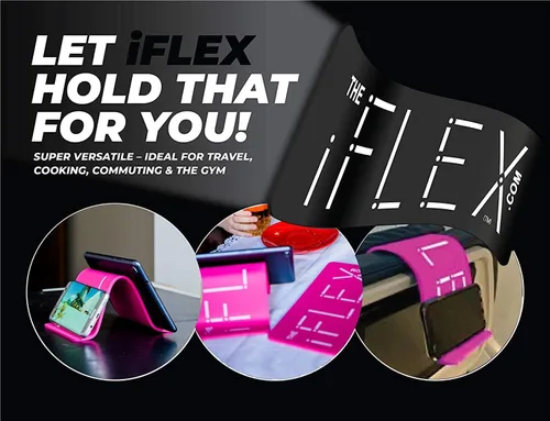 Miniatura 4 de IFlex Soporte para teléfono celular y soporte para tablet para viajes aéreos, trabajo y hogar, el soporte flexible para teléfono es el soporte