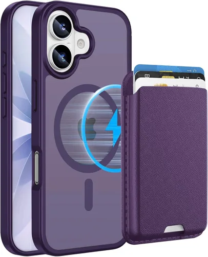 Miniatura 88 de Funda magnética para iPhone 12 Pro Max, cartera magnética desmontable con soporte para tarjetas, [compatible con MagSafe] grado militar, a prueba