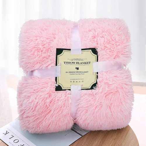 Miniatura 7 de BENRON Mantas de Tiro Rosa Claro, Suaves Peludas Difusas Sherpa Bonita Manta de Tiro Rosa Bebé Acogedora Mullida de Piel Sintética para Cama Sofá