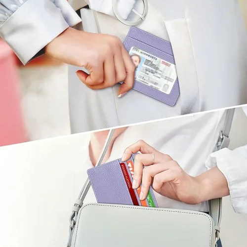 Miniatura 83 de Fintie Billetera delgada y minimalista para bolsillo frontal, con bloqueo RFID, tarjetero y ventana de identificación, para hombre o mujer
