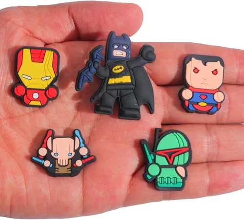 Miniatura 2 de 30 dijes de zapatos para niños, dijes de zapatos de héroe para zapatos y pulseras, regalos de fiesta, Metal no precioso., No es una piedra preciosa