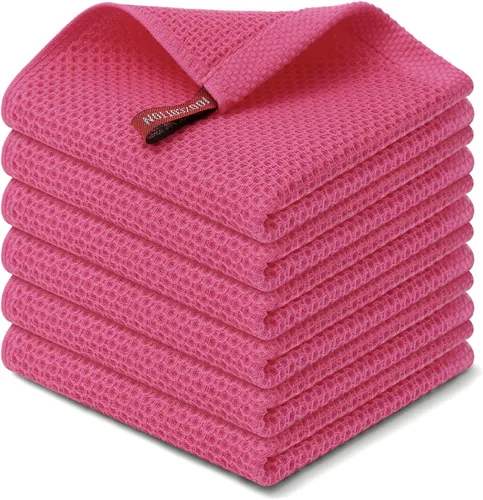 Miniatura 113 de Kitinjoy - Paños de cocina de 100 % algodón, tela de tejido gofrado, paño de limpieza ultrasuave, absorbente y de secado rápido. Gris Oscuro