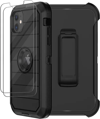Miniatura 12 de Funda para iPhone 12, iPhone 12 Pro con funda de clip para cinturón, 2 protectores de pantalla, resistente grado militar, cuerpo completo, a prueba
