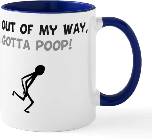 Miniatura 57 de CafePress Time To Poop Mugs Taza de café de cerámica de 11 oz (11.0 fl oz)