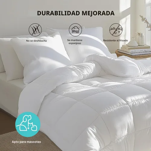 Miniatura 7 de Bedsure - Edredón de color liso Blanco