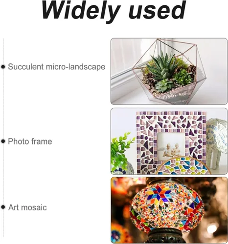 Miniatura 5 de HOMSFOU Azulejos de cerámica adhesivos azulejos de porcelana rotos irregulares Azulejos diminutos Piezas de vidrio de cristal para manualidades DIY