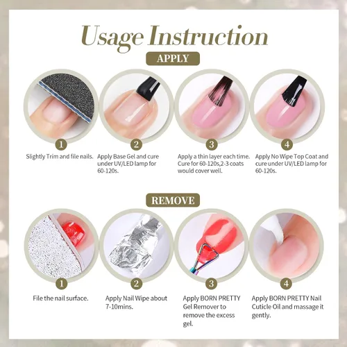 Miniatura 8 de Born Pretty Esmalte de uñas de gel con purpurina reflectante, 6 colores de primavera y verano, esmalte de gel holográfico de larga duración, juego